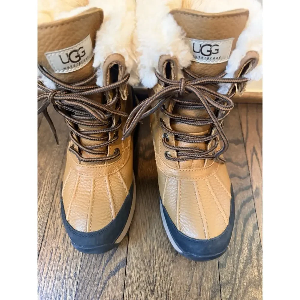 UGG Women's Adirondack III Short Chestnut Leather Wateproof Boots Sz 6 NEW $250